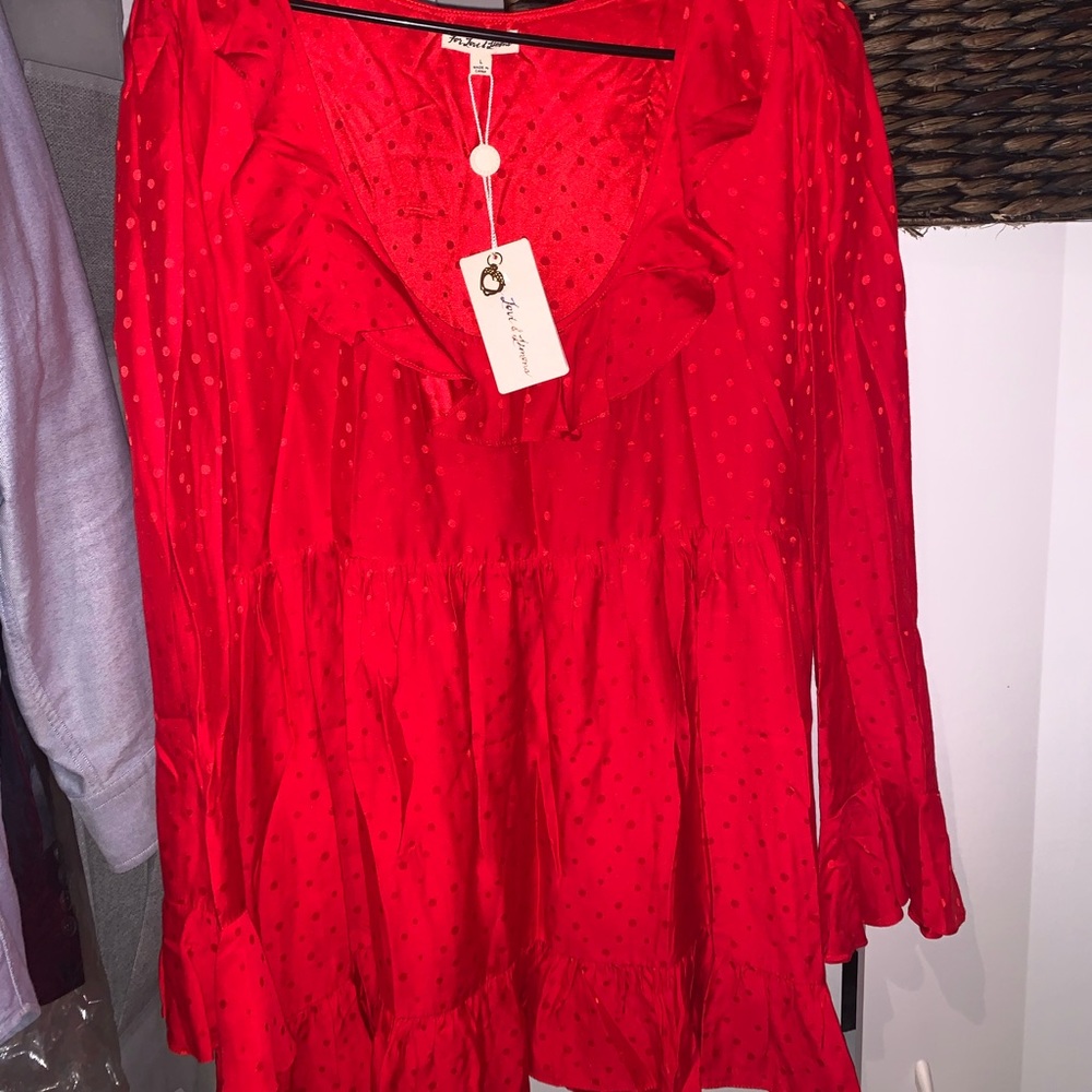 For Love & Lemons Red Babydoll Dress